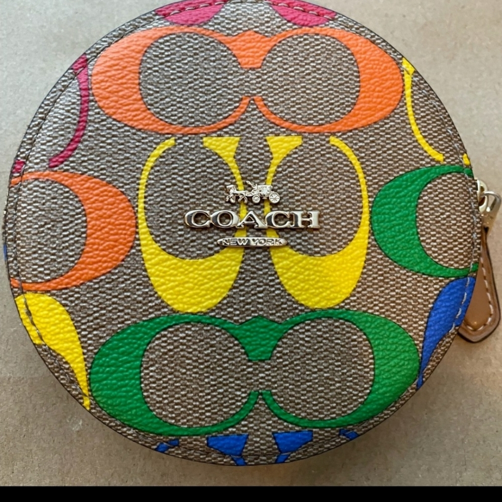 Coach rainbow coin holder